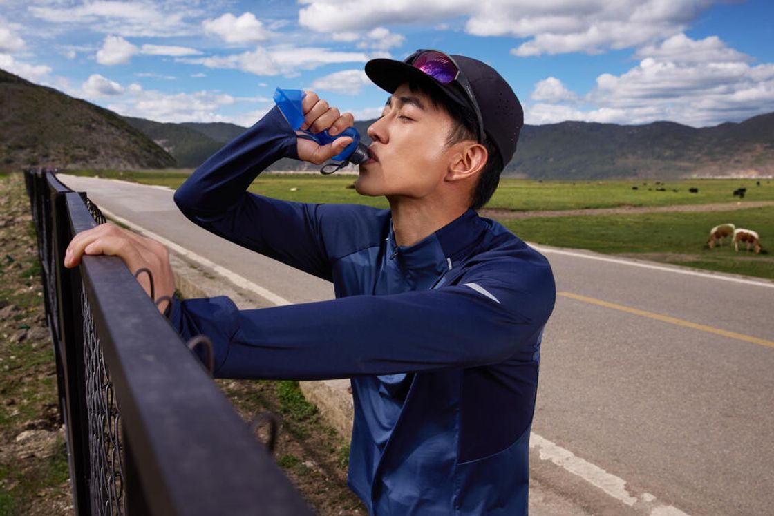 데카트론 남성 하프집 러닝 긴팔 티 런 드라이 500 스틸 블루(DECATHLON Men’s Half-Zip Running Long-Sleeved T-Shirt Run Dry 500 Steel Blue) - 6