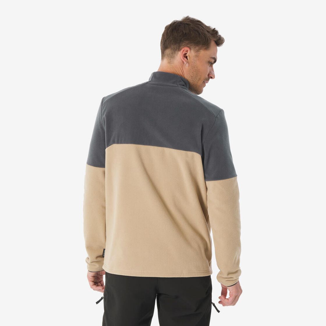 데카트론 남성 하프집 등산 플리스 MH500 카푸치노 베이지(DECATHLON Men’s Half-Zip Mountain Hiking Fleece MH500 Cappuccino Beige) - 3