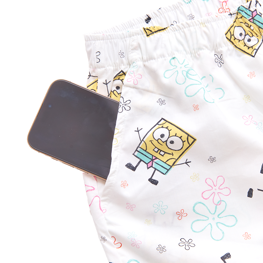 댄꼼마 x 스폰지밥 그래픽 패턴 반팔 잠옷(DANCOMMA x SpongeBob SquarePants Graphic Pattern Short Sleeve Pajama Set) - 5