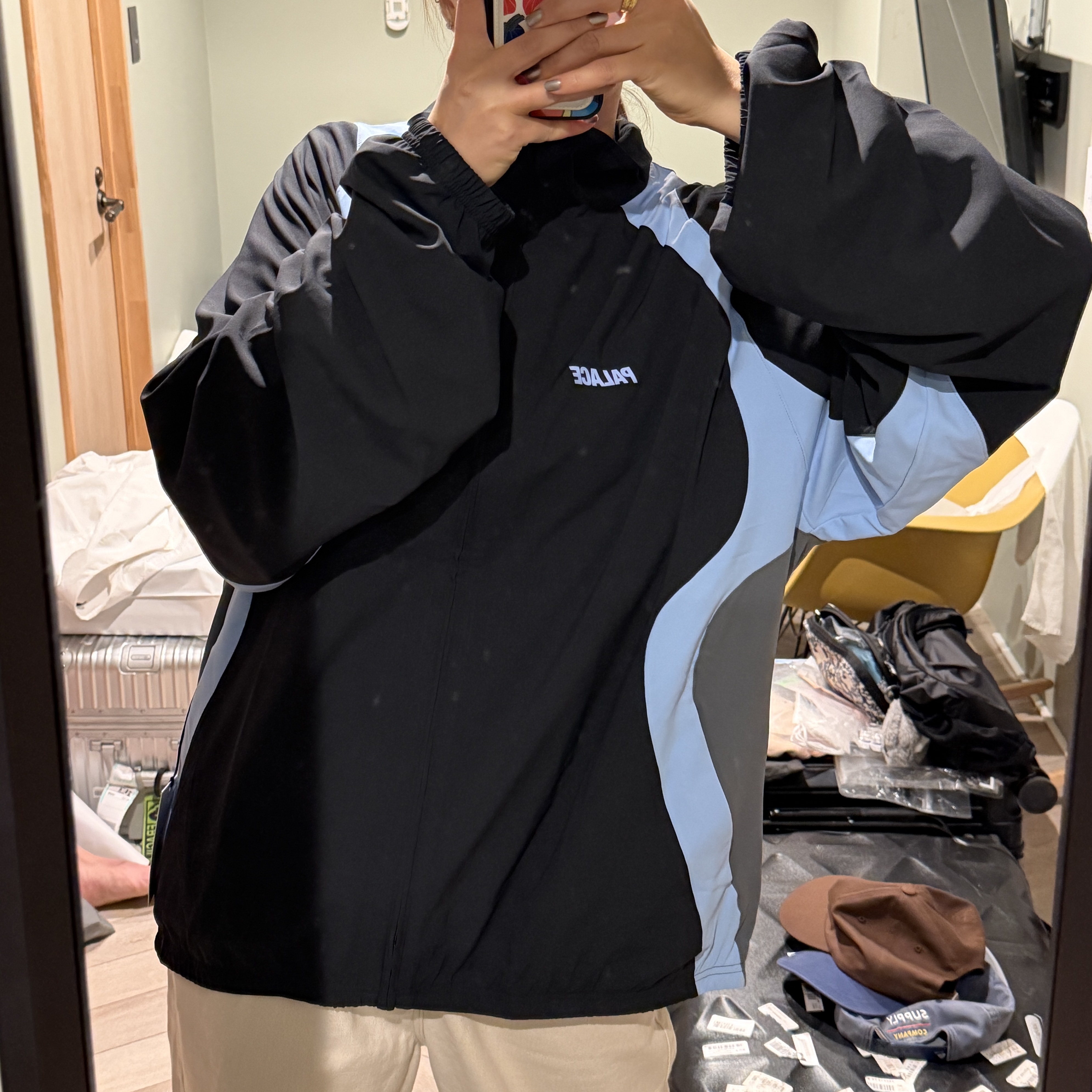 Palace x Nike Font Swoosh T-Shirt Black - 26SS, Palace x Nike Font Swoosh Hood Black - 26SS 착용 스타일 - 4