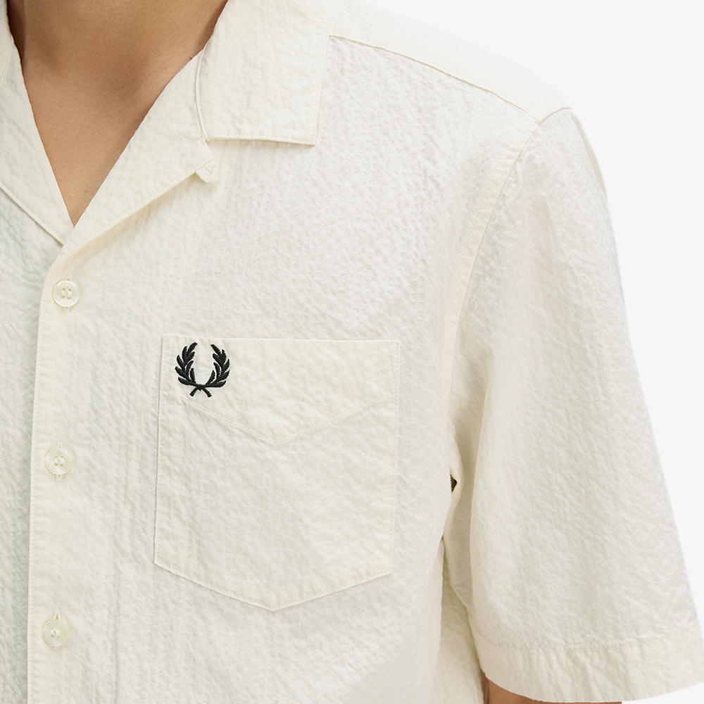 프레드페리 시어서커 리비어 칼라 셔츠 에크루(Fred Perry Seersucker Revere Collar Shirt Ecru) - 4