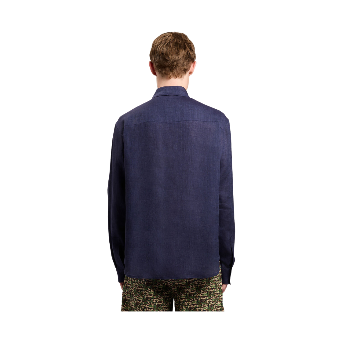 팜엔젤스 클래식 로고 린넨 트랙셔츠 - 네이비 블루 오프 화이트(Palm Angels Classic Logo Linen Trackshirt - Navy Blue Off White) - 4