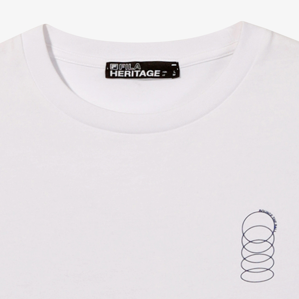 [6% 적립] 휠라 HERITAGE COLLECTION 바운스 스몰 그래픽 반팔티 화이트([6% 적립] FILA HERITAGE COLLECTION Bounce The Ball Boxy T-Shirt White) - 4