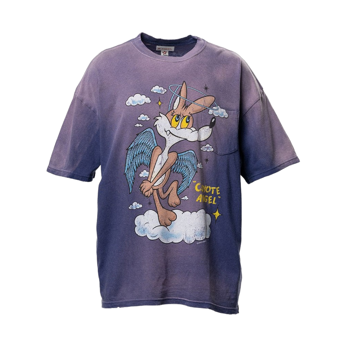 카미야 코요테 엔젤 디스트레스드 포켓 티셔츠 네이비(Kamiya Coyote Angel Distressed Pocket T-Shirt Navy) - 1