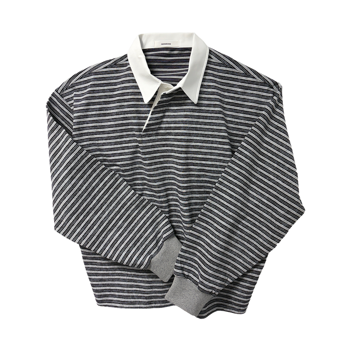 논노드 바이어스 폴로 셔츠 그레이 스트라이프(Nonnod Bias Polo Shirt Grey Stripe)
