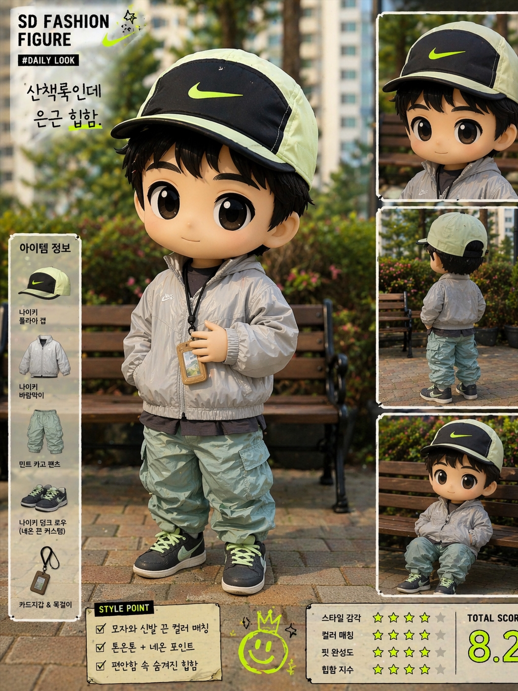 Nike Dri-Fit Fly Unstructured Swoosh Cap Barely Volt Black, Nike NSW Unlined Woven Windrunner Anorak Jacket Smoke Grey Heather - Asia 착용 스타일 - 3