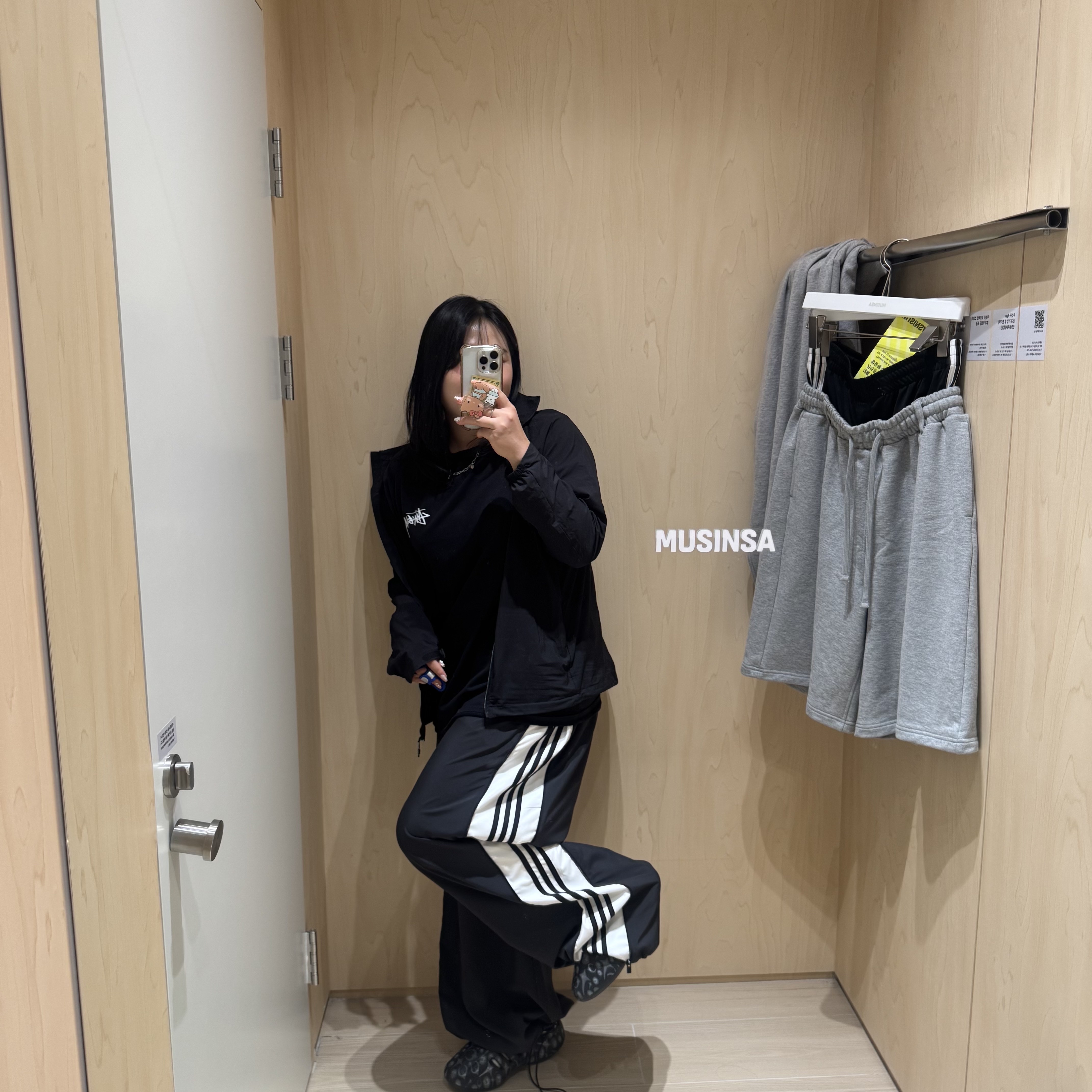 Adidas x Thug Club Adifom Iiinfinity Mule Core Black, (W) Adidas Adilenium Season 3 Zip Track Joggers Black - KR Sizing 착용 스타일 - 1