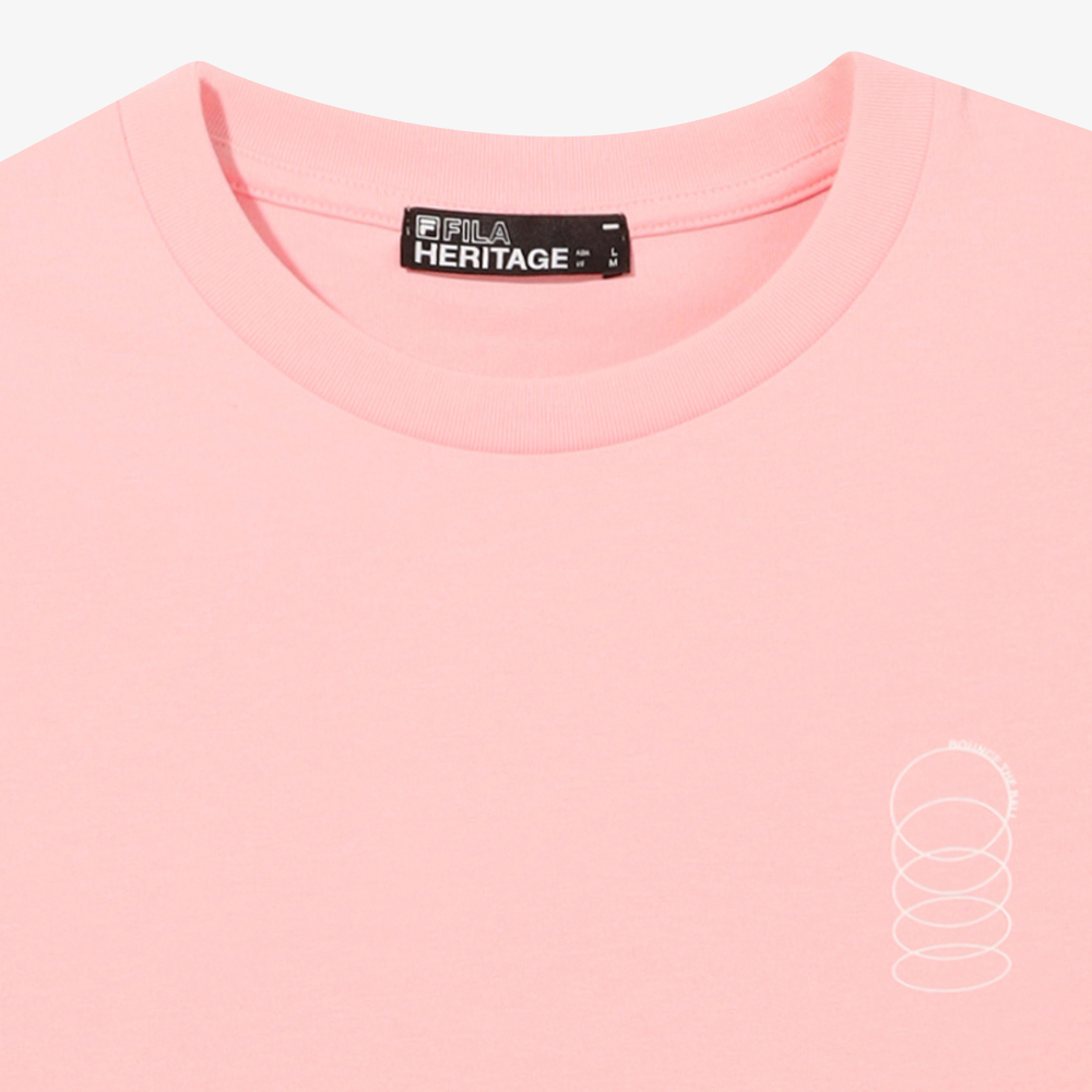 [6% 적립] 휠라 HERITAGE COLLECTION 바운스 스몰 그래픽 반팔티 핑크([6% 적립] FILA HERITAGE COLLECTION Bounce The Ball Boxy T-Shirt Pink) - 4