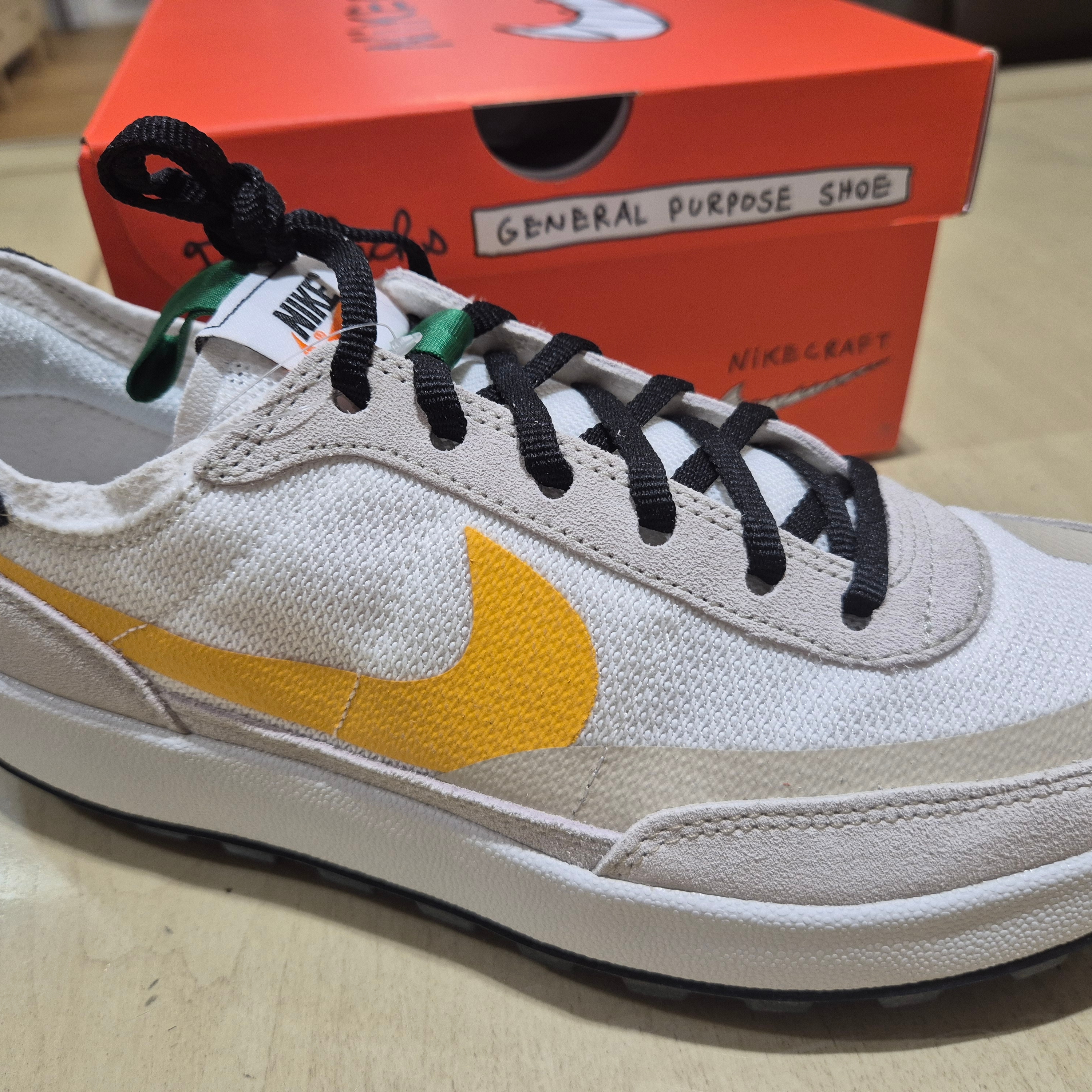 Nike x Tom Sachs General Purpose Shoe Pine Green University Gold 착용 스타일