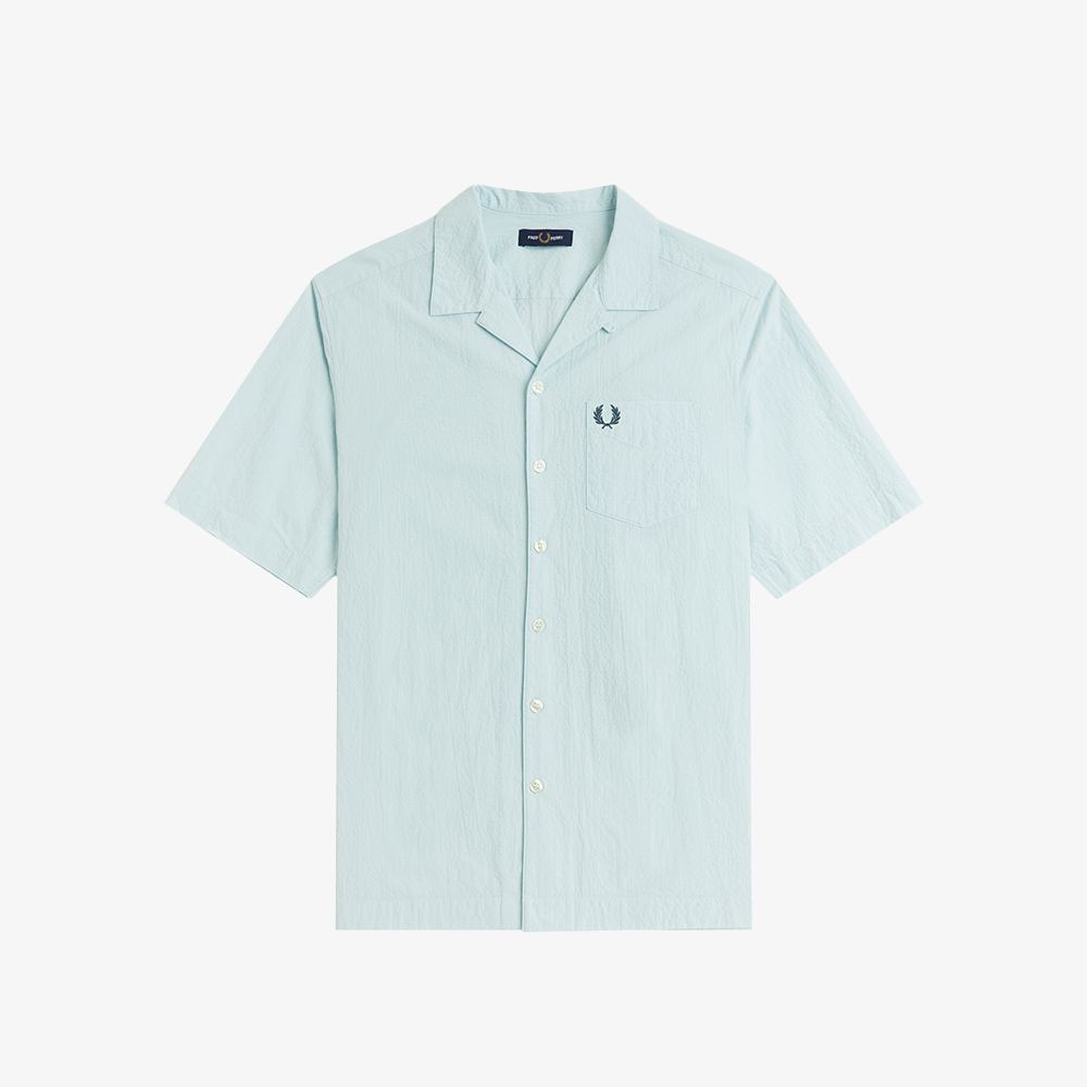 프레드페리 시어서커 리비어 칼라 셔츠 라이트아이스(Fred Perry Seersucker Revere Collar Shirt Light Ice) - 5
