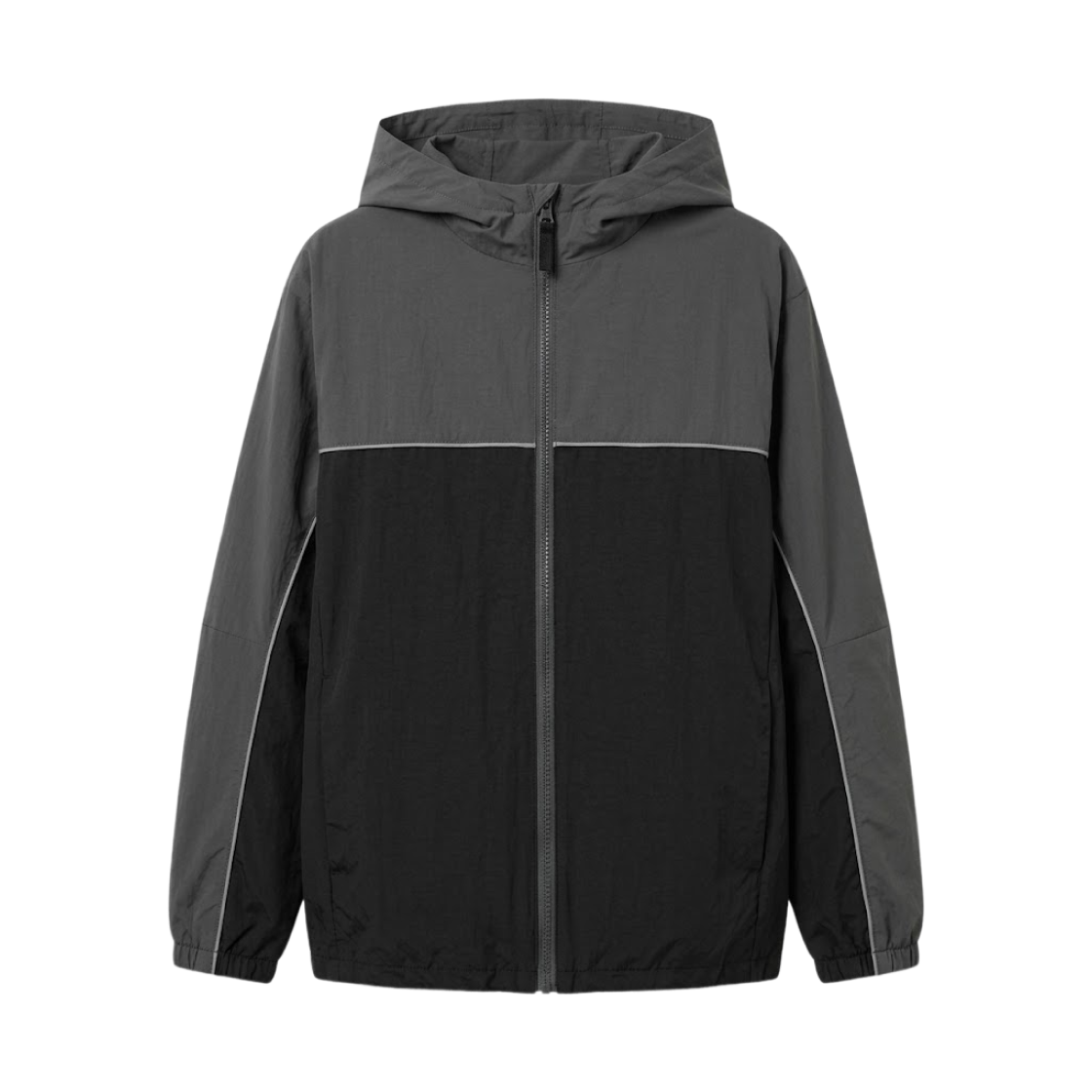 480861-09 (Kids) Uniqlo Color Block Pocketable UV Protection Parka Black - JP