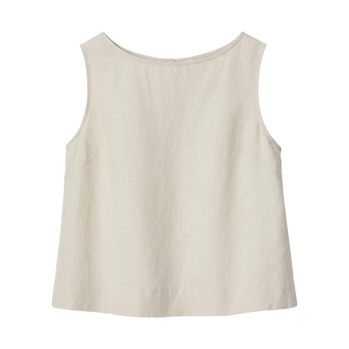 483890-30 (W) Uniqlo Linen Blend Sleeveless Blouse Natural - JP
