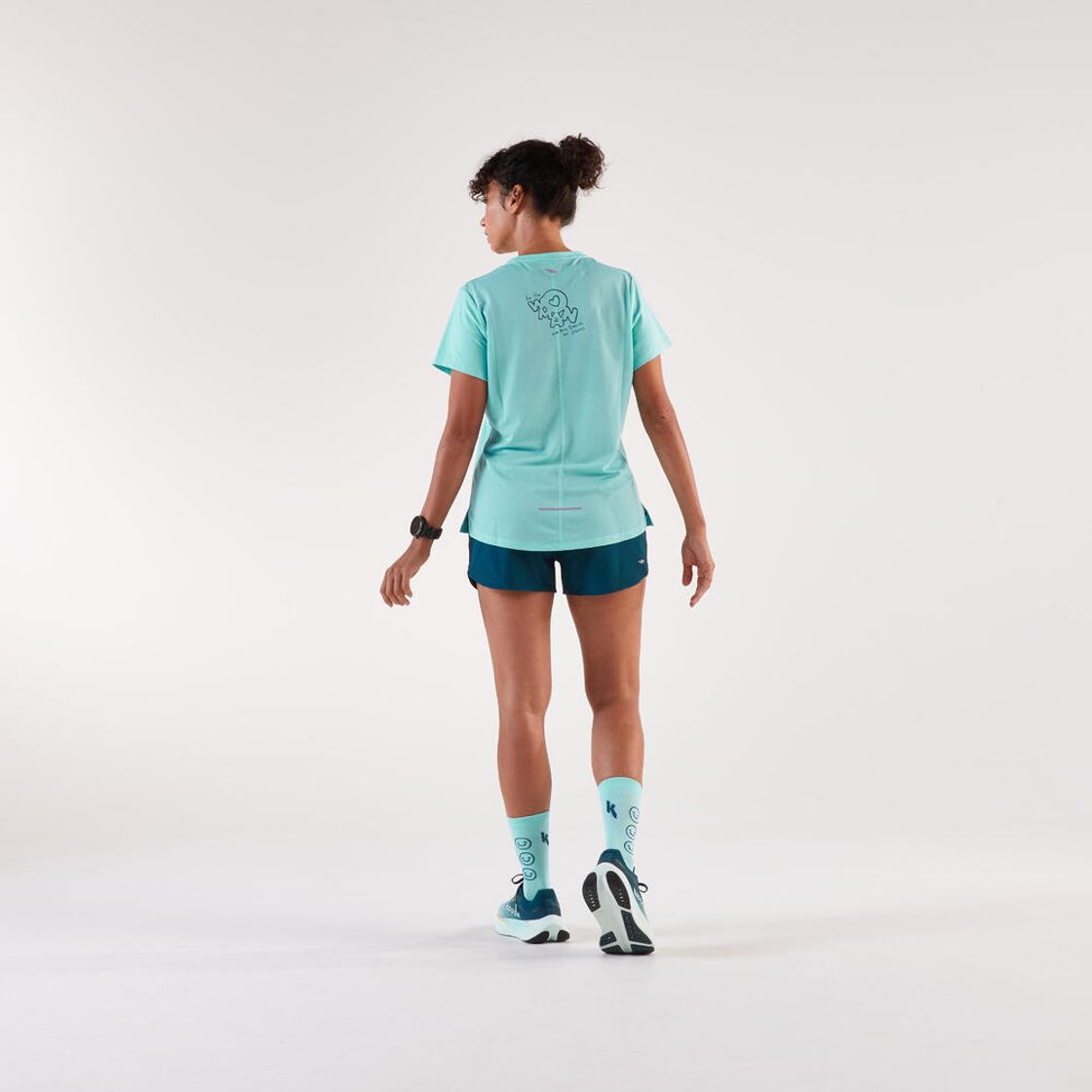 데카트론 여성 러닝 반팔 티 런 드라이 500 라군 블루(DECATHLON Women's Running Short-Sleeved T-Shirt Run Dry 500 Lagoon Blue) - 9