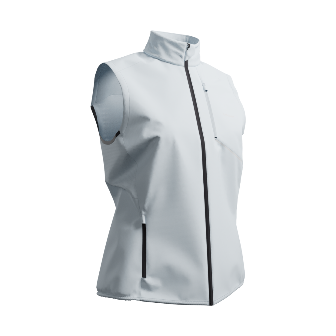8928640 DECATHLON Women's Running Wind Vest Run 500 Delicate Blue