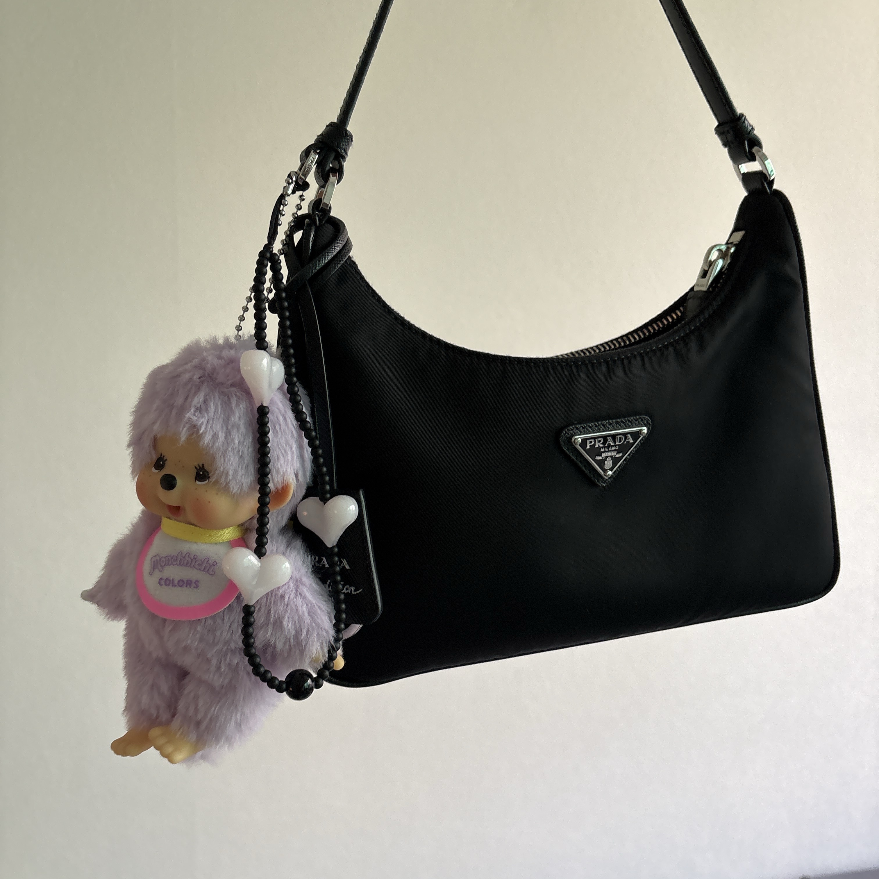 Monchhichi Colors Key Chain Purple 착용 스타일 - 1
