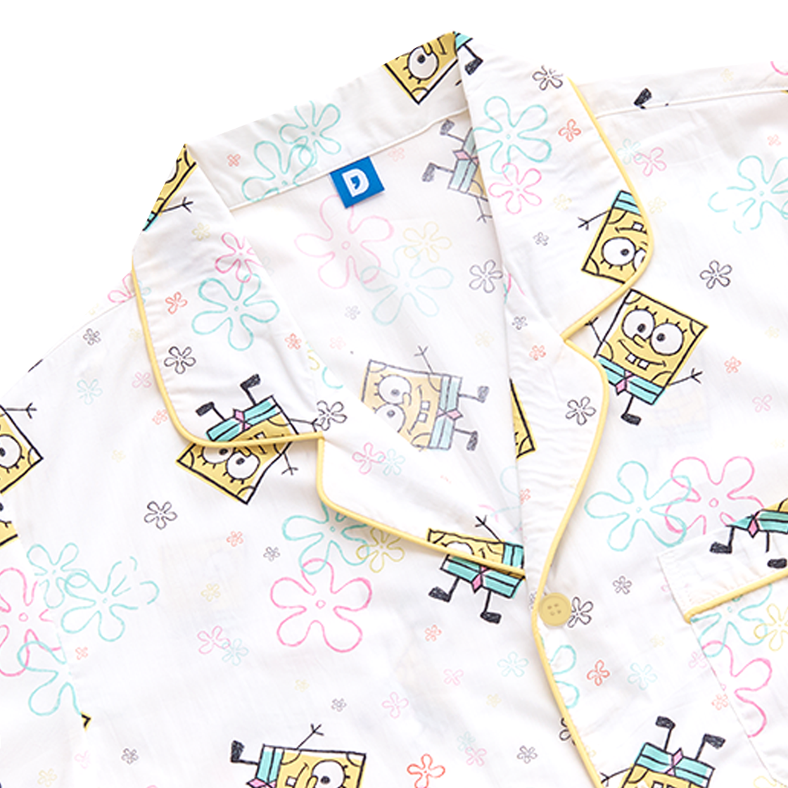 댄꼼마 x 스폰지밥 그래픽 패턴 반팔 잠옷(DANCOMMA x SpongeBob SquarePants Graphic Pattern Short Sleeve Pajama Set) - 3