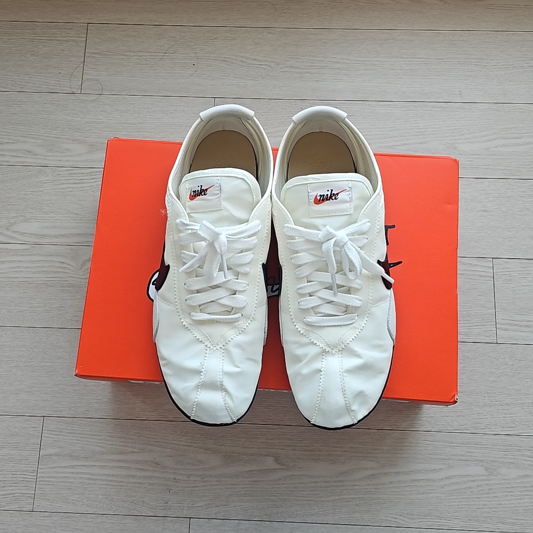 (W) Nike Moon Shoe Soft Pearl and Black 착용 스타일 - 4