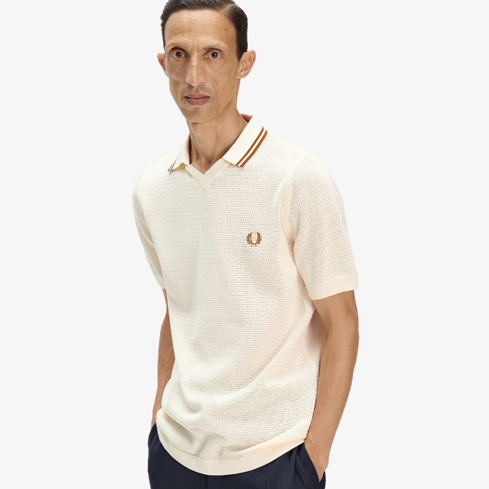프레드페리 포인텔 니트 셔츠 에크루(Fred Perry Pointelle Knitted Shirt Ecru) - 3