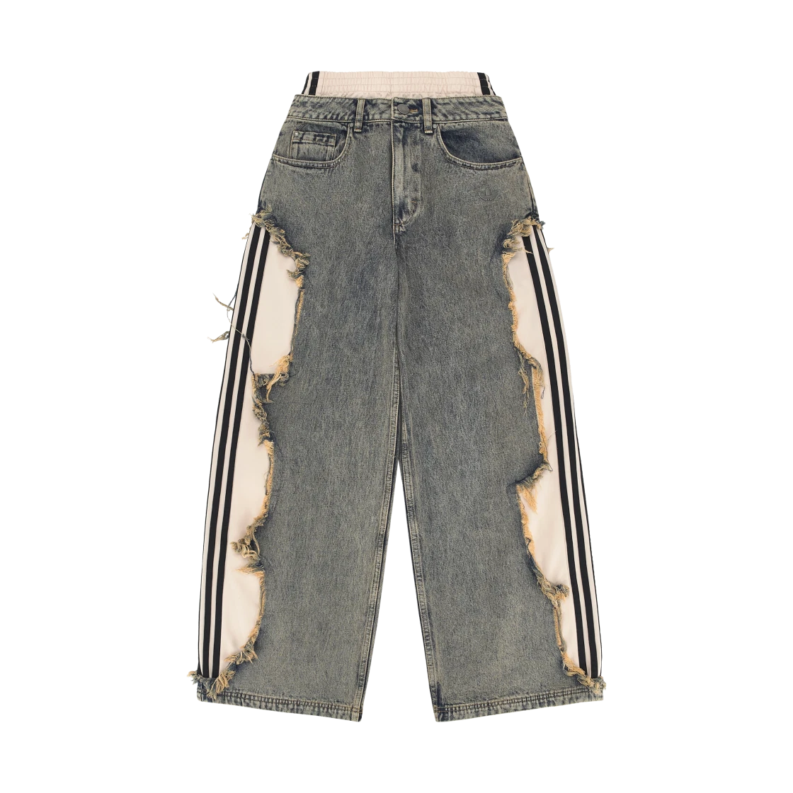 Adidas (W) Adidas Adilenium 5.0 Deconstructed Denim Pants Chalky Brown - KR Sizing · XXS