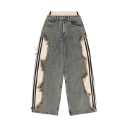 (W) Adidas Adilenium 5.0 Deconstructed Denim Pants Chalky Brown - KR Sizing