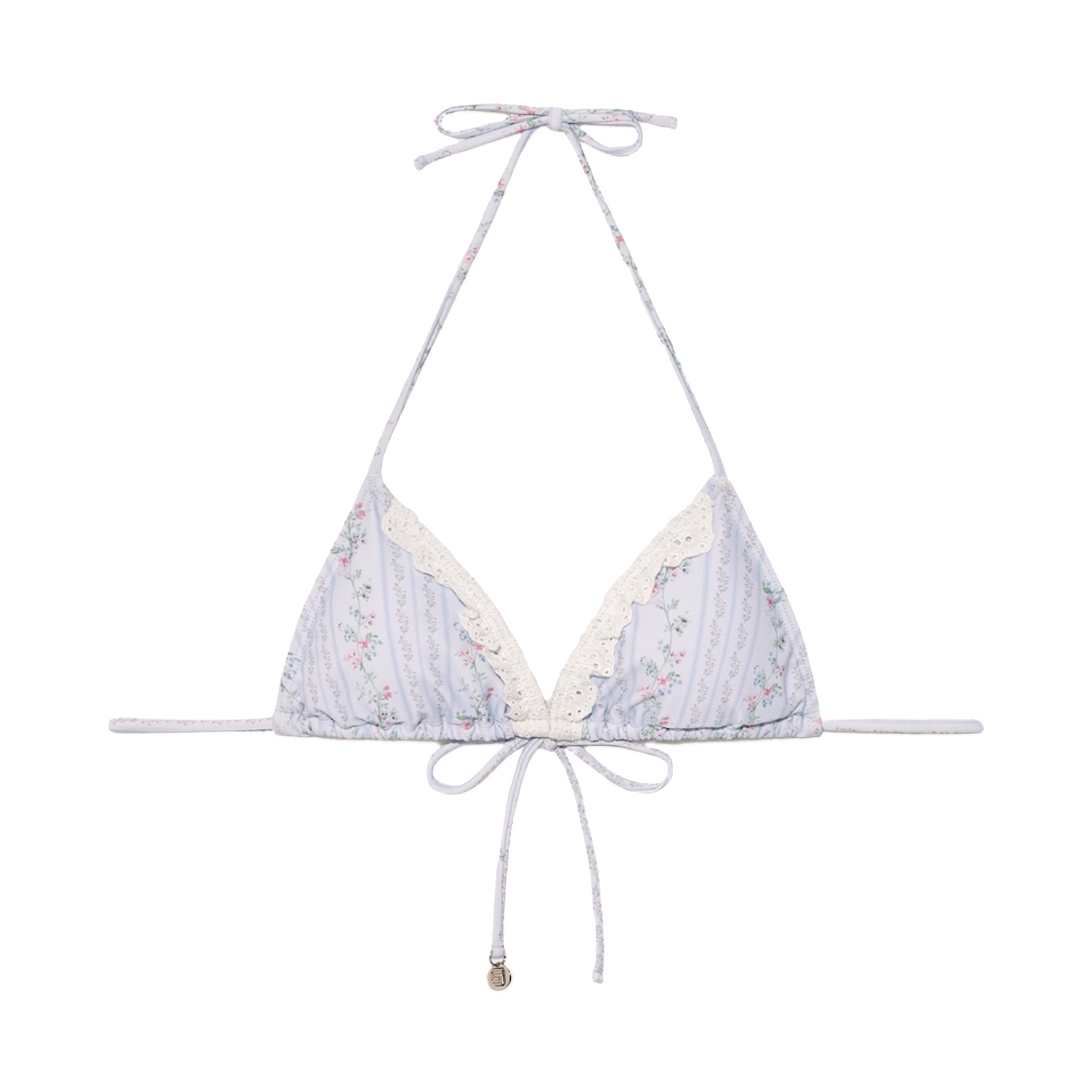 (W) 글로니 프릴 비키니 탑 스카이 블룸((W) Glowny Frill Bikini Top Sky Bloom)
