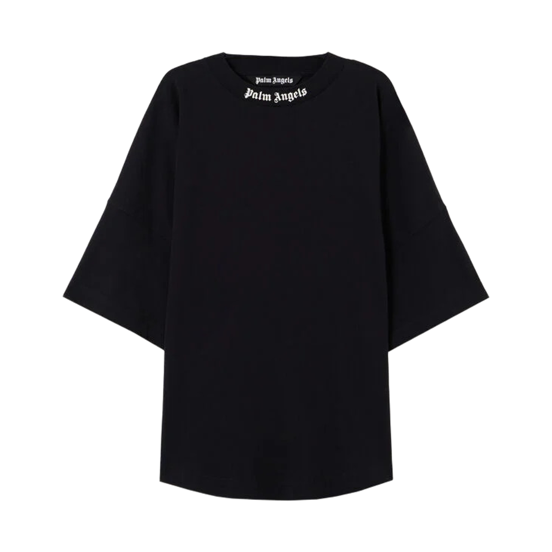 팜엔젤스 클래식 로고 로고 오버 티셔츠 - 블랙 오프 화이트(Palm Angels Classic Logo Logo Over Tee - Black Off White) - 1