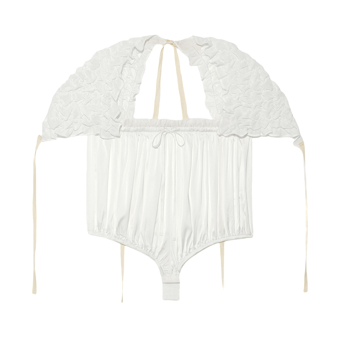 (W) 글로니 포피 벌룬 탑 화이트((W) Glowny Poppy Balloon Top White)