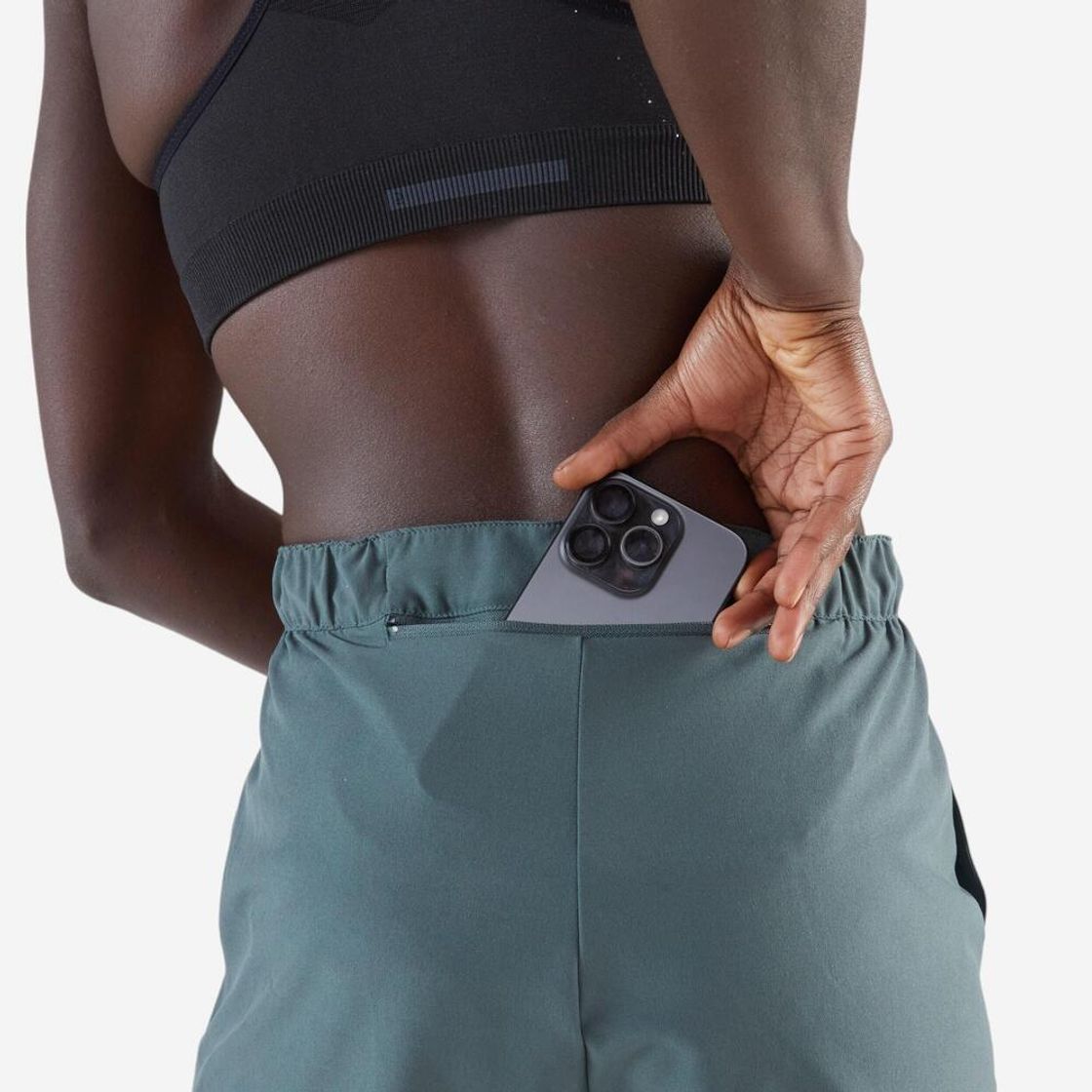 데카트론 여성 3인치 러닝 경량 쇼츠 런 드라이 500 스모크 그린(DECATHLON Women's 3-inch Running Lightweight Shorts Run Dry 500 Smoke Green) - 6