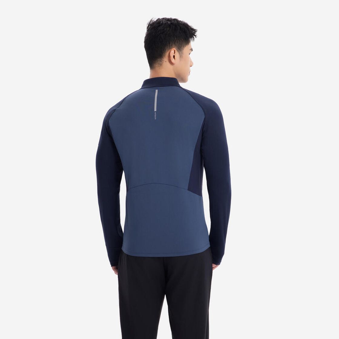 데카트론 남성 하프집 러닝 긴팔 티 런 드라이 500 스틸 블루(DECATHLON Men’s Half-Zip Running Long-Sleeved T-Shirt Run Dry 500 Steel Blue) - 3