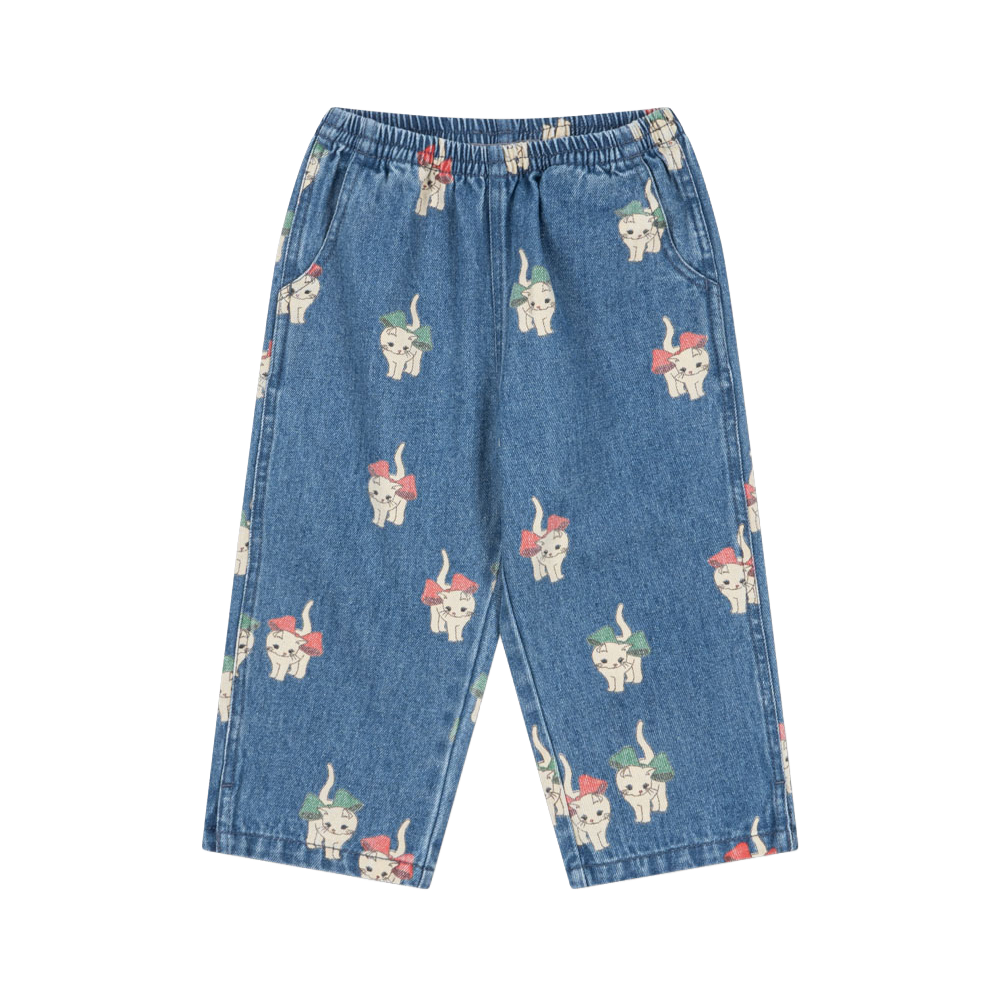 콩제슬래드 마고 데님 팬츠 키티(Konges Sløjd Magot Slit Pants Gots Bow Kitty Denim)