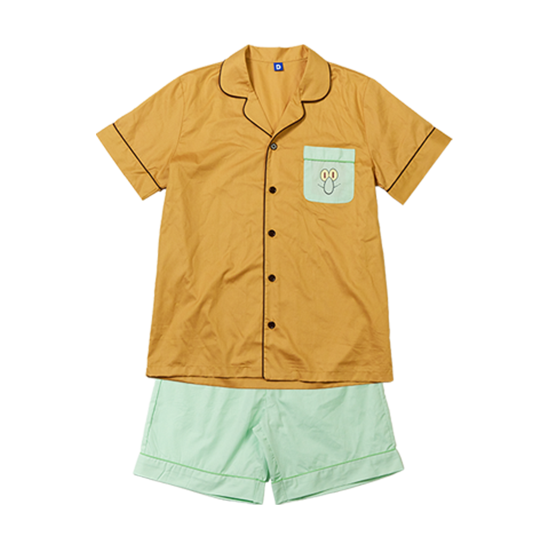 댄꼼마 x 스폰지밥 징징이 반팔 잠옷(DANCOMMA x SpongeBob SquarePants Squidward Tentacles Short Sleeve Pajama Set)