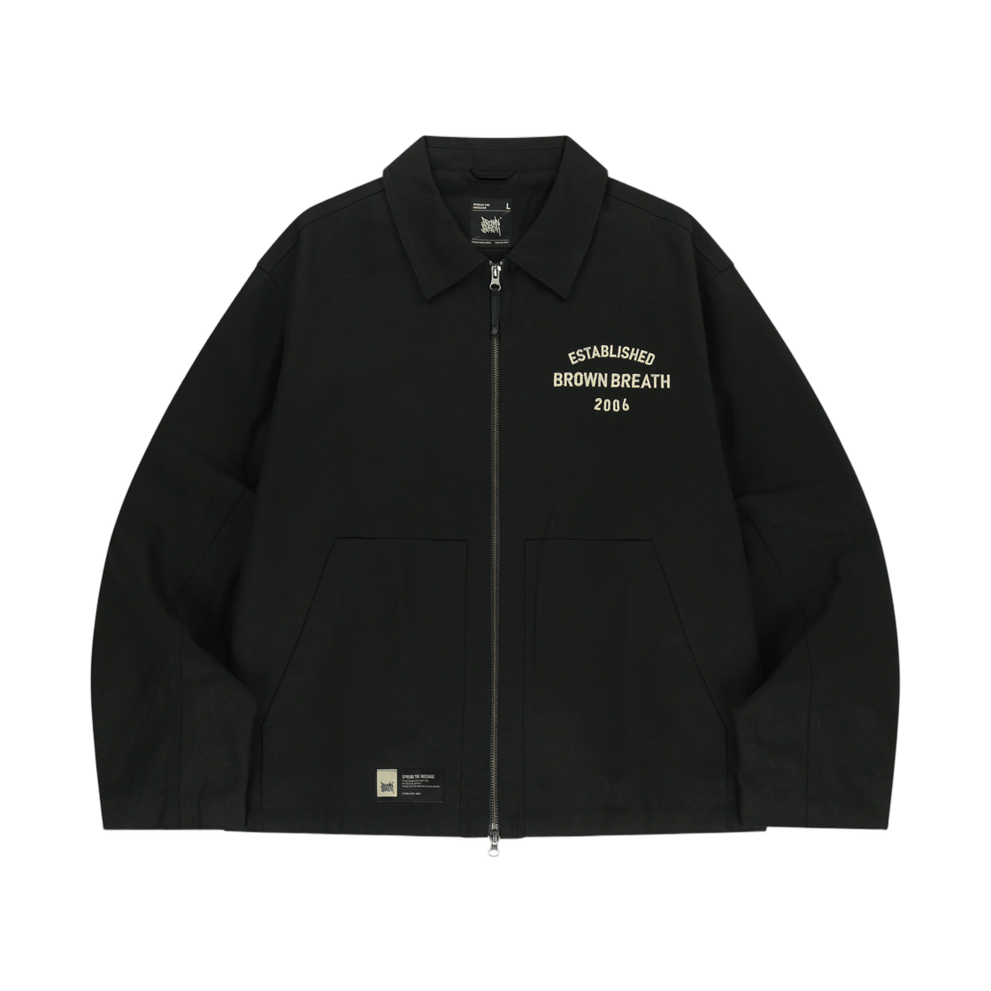 BLSMJK002BK Brownbreath Oxford Zip Up Jacket Black