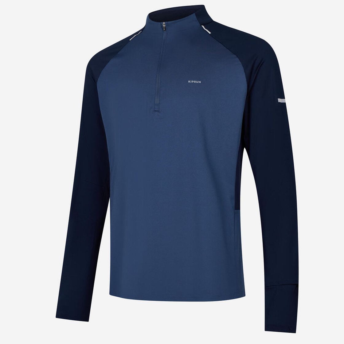 데카트론 남성 하프집 러닝 긴팔 티 런 드라이 500 스틸 블루(DECATHLON Men’s Half-Zip Running Long-Sleeved T-Shirt Run Dry 500 Steel Blue) - 4