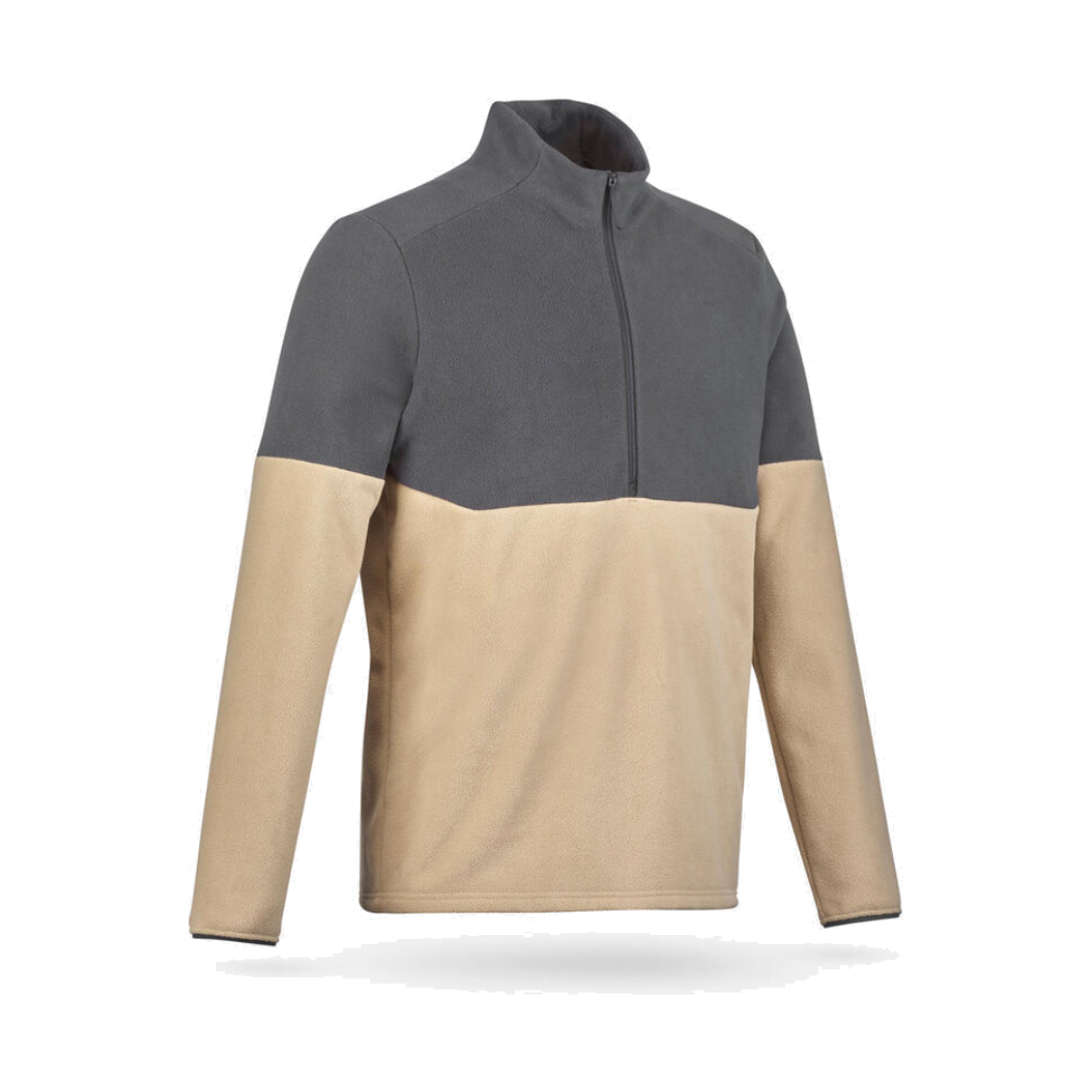 8947852 DECATHLON Men’s Half-Zip Mountain Hiking Fleece MH500 Cappuccino Beige