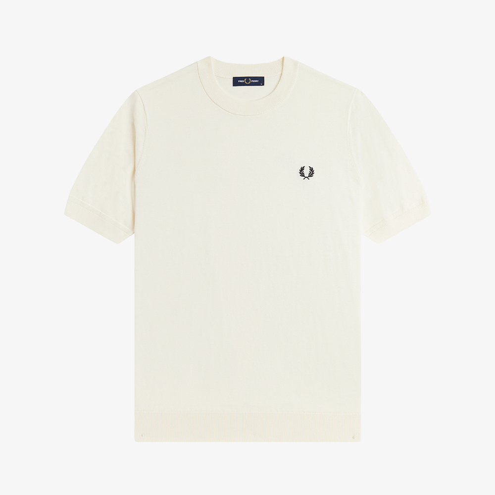 프레드페리 코튼 니트 티셔츠 에크루(Fred Perry Cotton Knitted T-Shirt Ecru) - 5