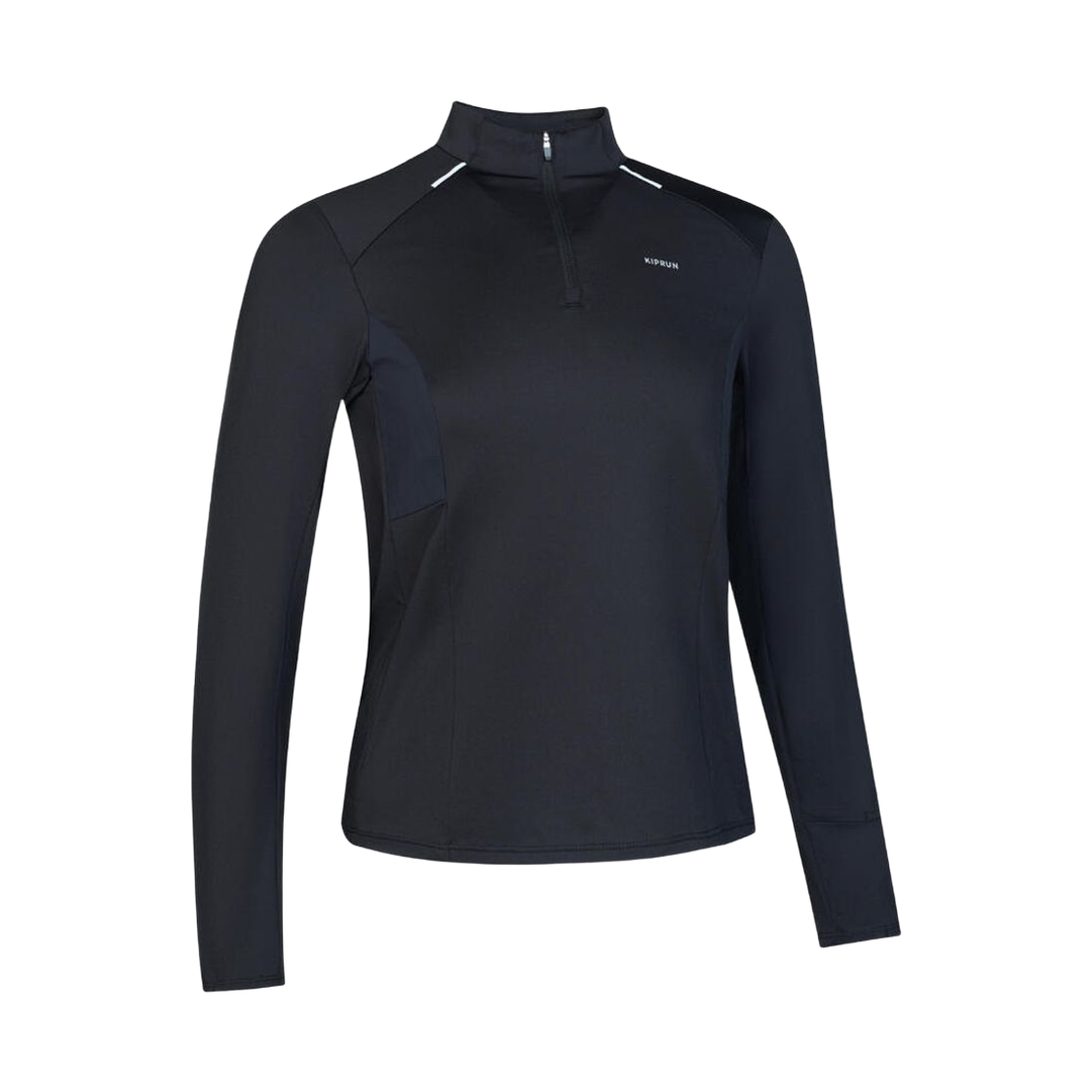 데카트론 여성 하프집 러닝 긴팔 티 드라이 500 스모크 블랙(DECATHLON Women's Half-Zip Running Long-Sleeved T-Shirt Dry 500 Smoke Black) - 1