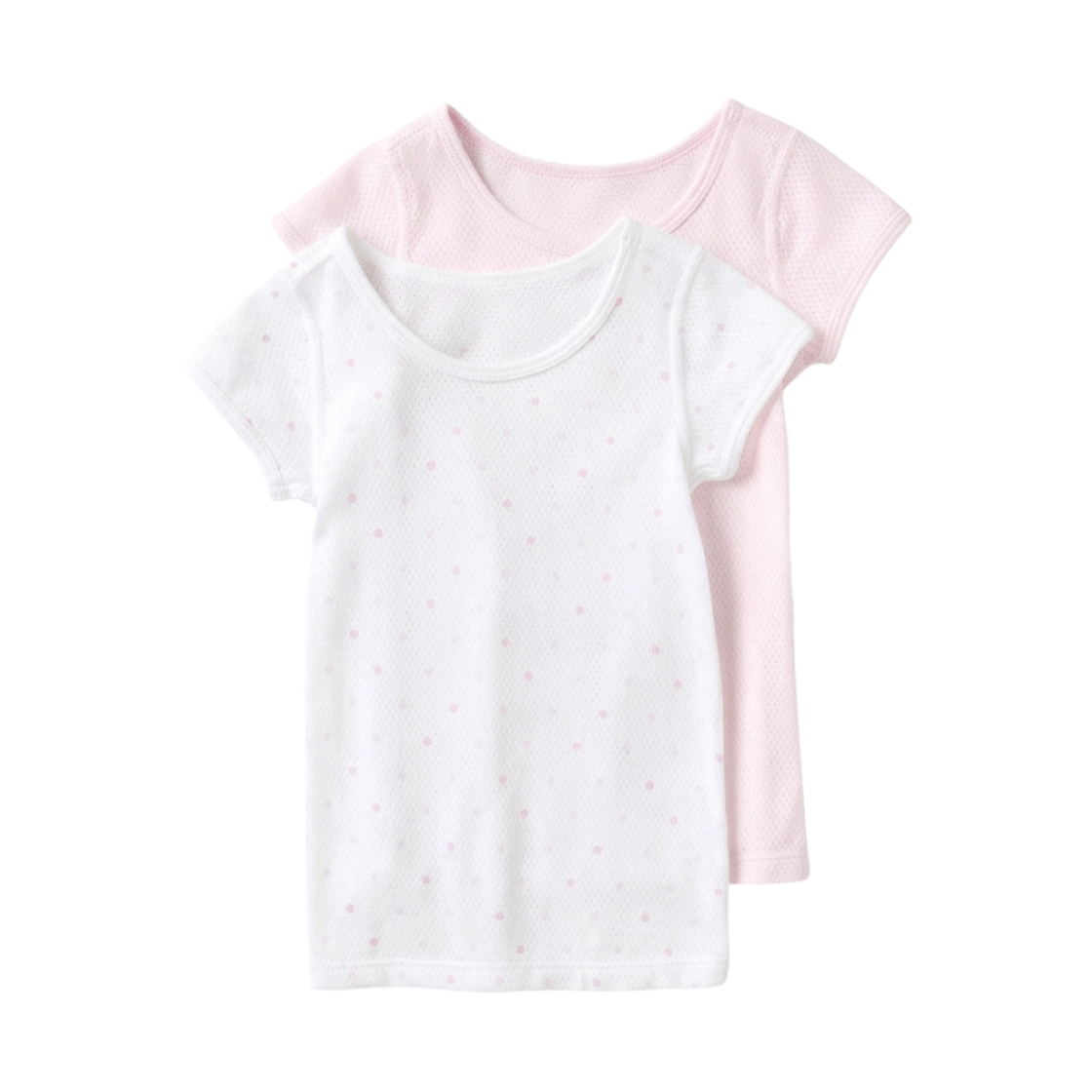 480873-10 (Kids) Uniqlo Cotton Mesh T-Shirt Pink (2 Pack) - JP