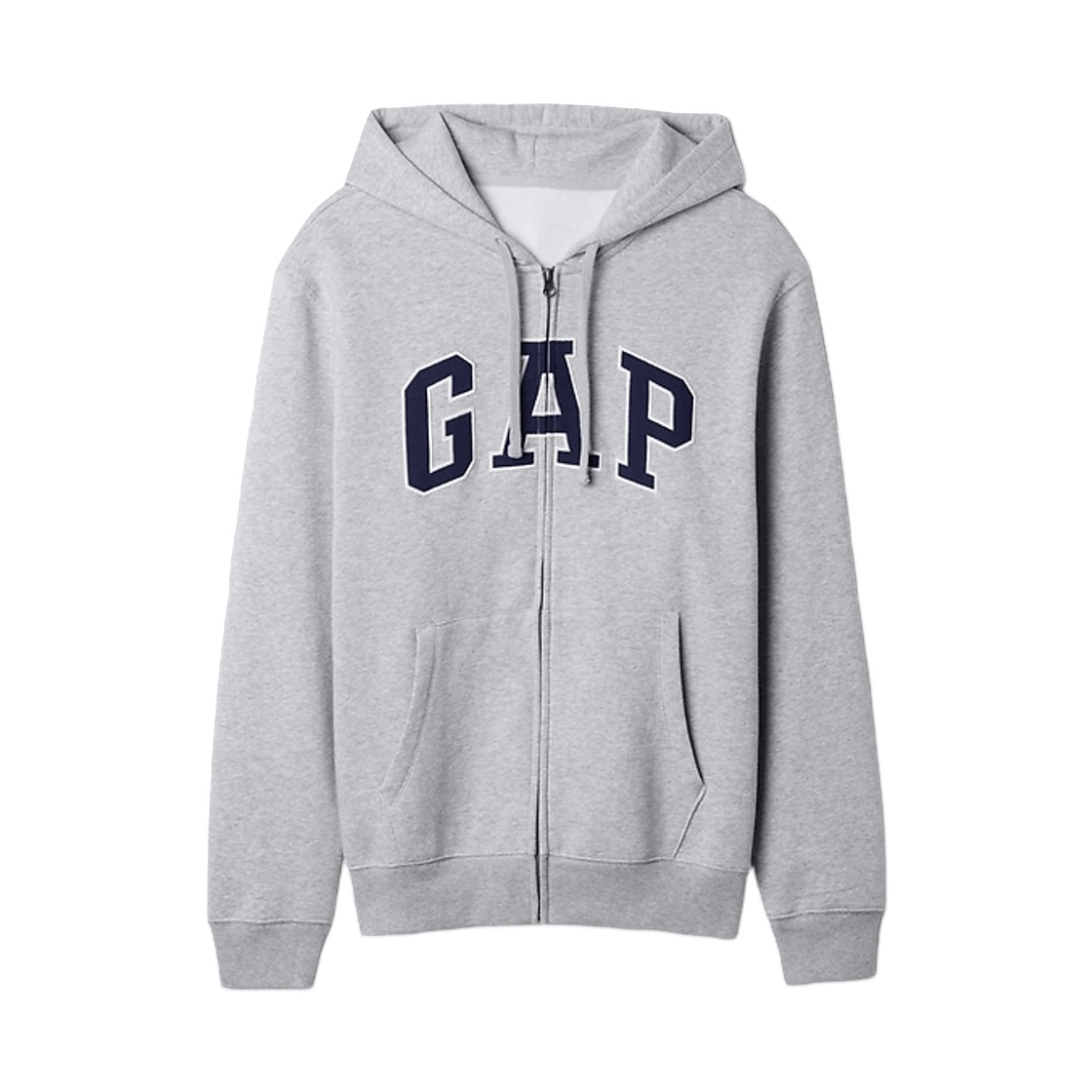 갭 빈티지 소프트 아치 로고 집 후드 라이트 헤더 그레이(Gap Vintage Soft Arch Logo Zip Hoodie Light Heather Grey)