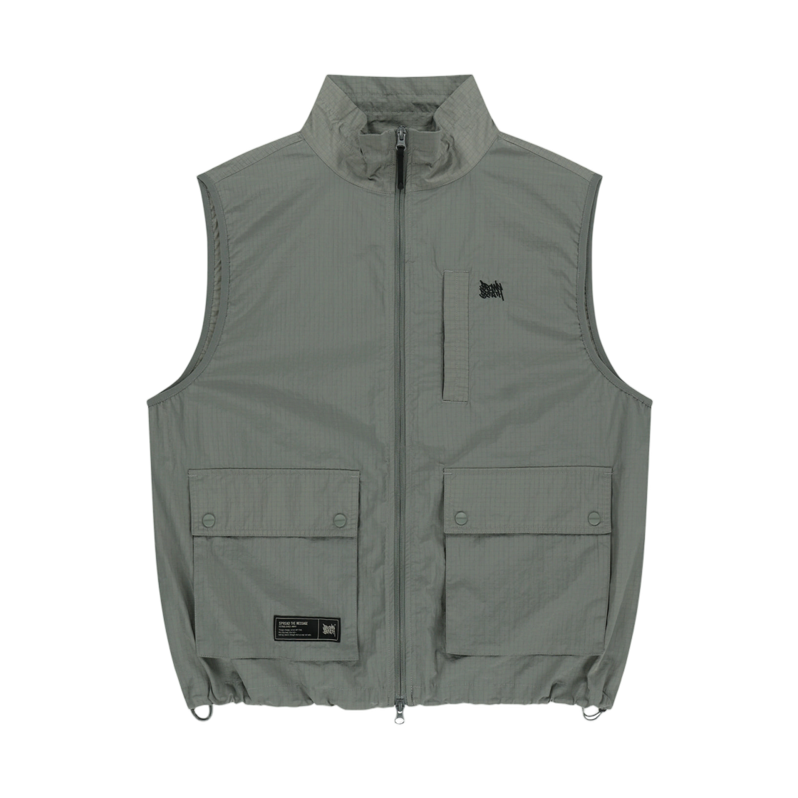 BLMMVT002KH Brownbreath Stand Collar Vest Khaki