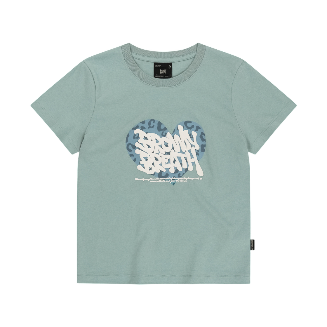(W) 브라운브레스 하트 카모 티셔츠 라이트 블루((W) Brownbreath Heart Camo T-Shirt Light Blue) - 1