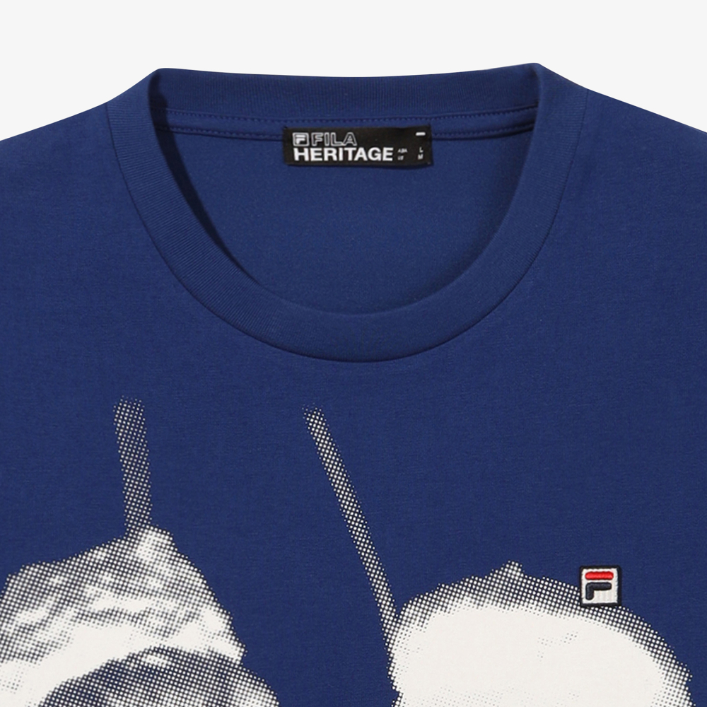 [6% 적립] 휠라 HERITAGE COLLECTION 젤라또 그래픽 박시 반팔티 블루([6% 적립] FILA HERITAGE COLLECTION Front Big Graphic T-Shirt Blue) - 4