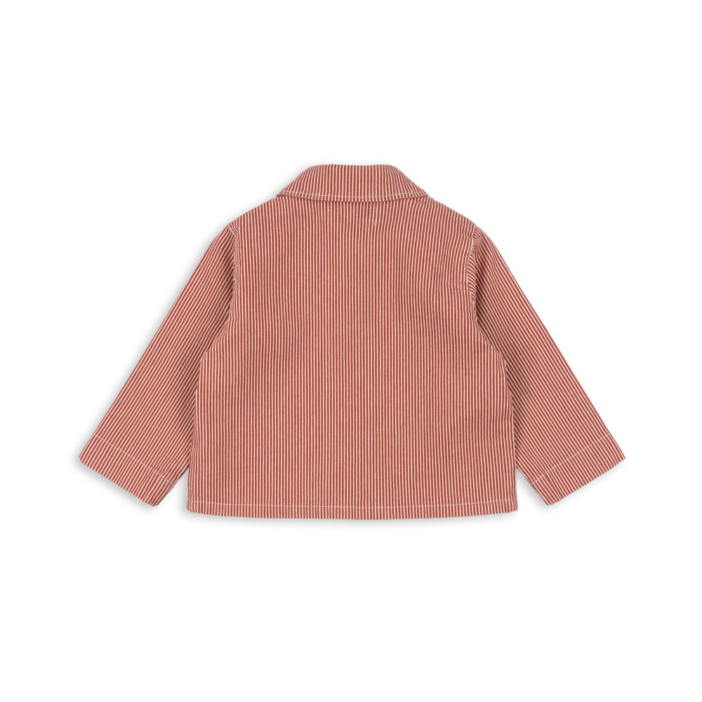 콩제슬래드 룩 셔츠 자켓 루즈(Konges Sløjd Luc Shirt Jacket Gots Milk Rouge Stripe) - 2