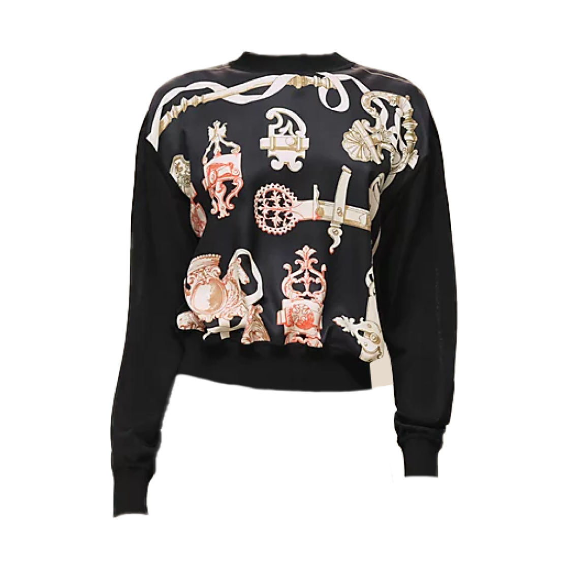 (W) 에르메스 페로느리 리믹스 롱 슬리브 트윌렌 스웨터 누아((W) Hermes Ferronnerie Remix Long Sleeve Twillen Sweater Noir)