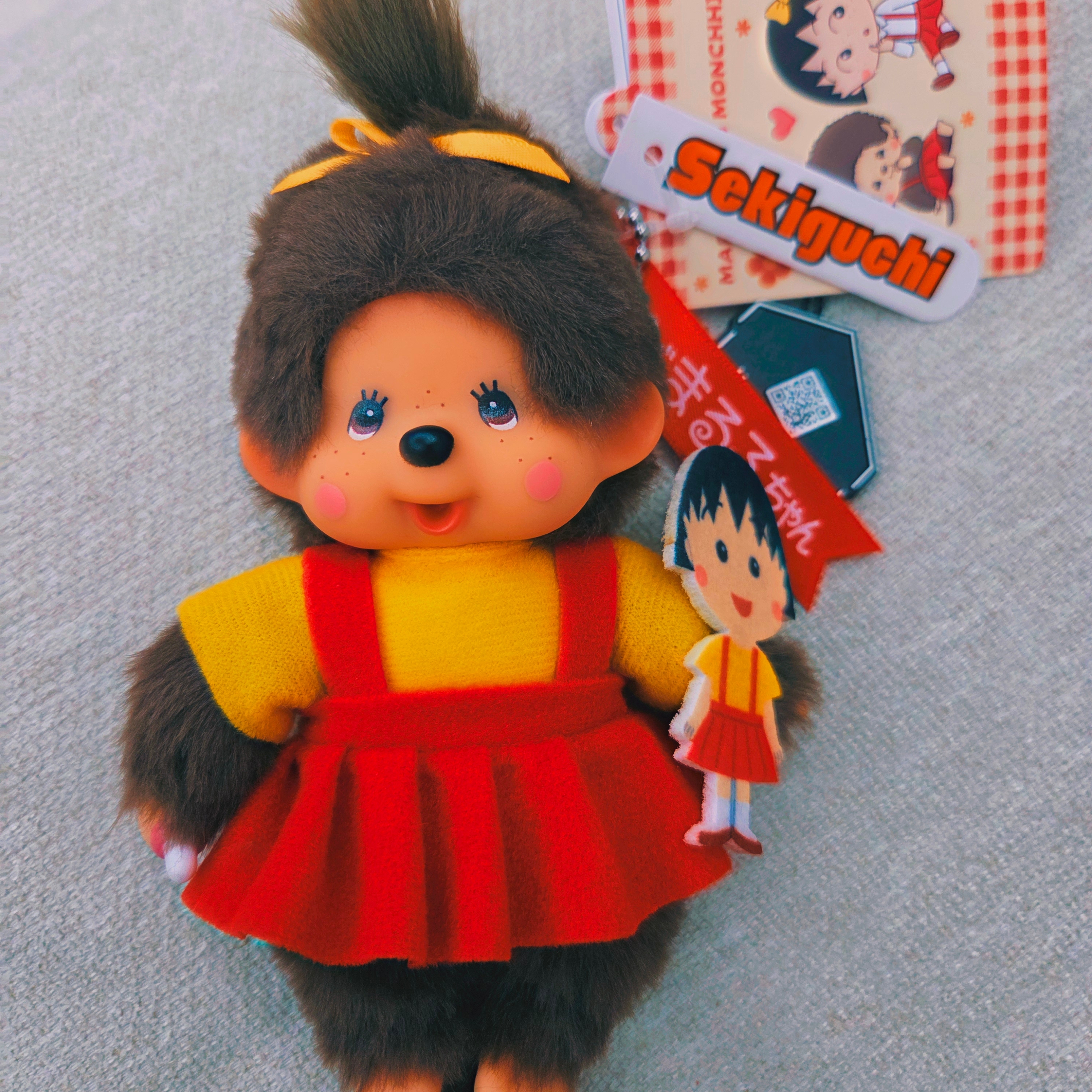 Monchhichi x ChibiMaruko-chan Keychain 착용 스타일