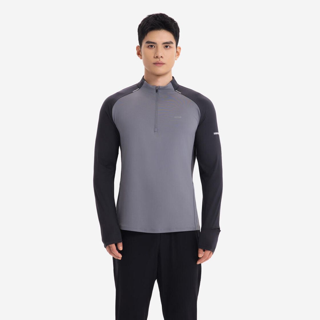 데카트론 남성 하프집 러닝 긴팔 티 런 드라이 500 카본 그레이(DECATHLON Men’s Half-Zip Running Long-Sleeved T-Shirt Run Dry 500 Carbon Grey) - 7