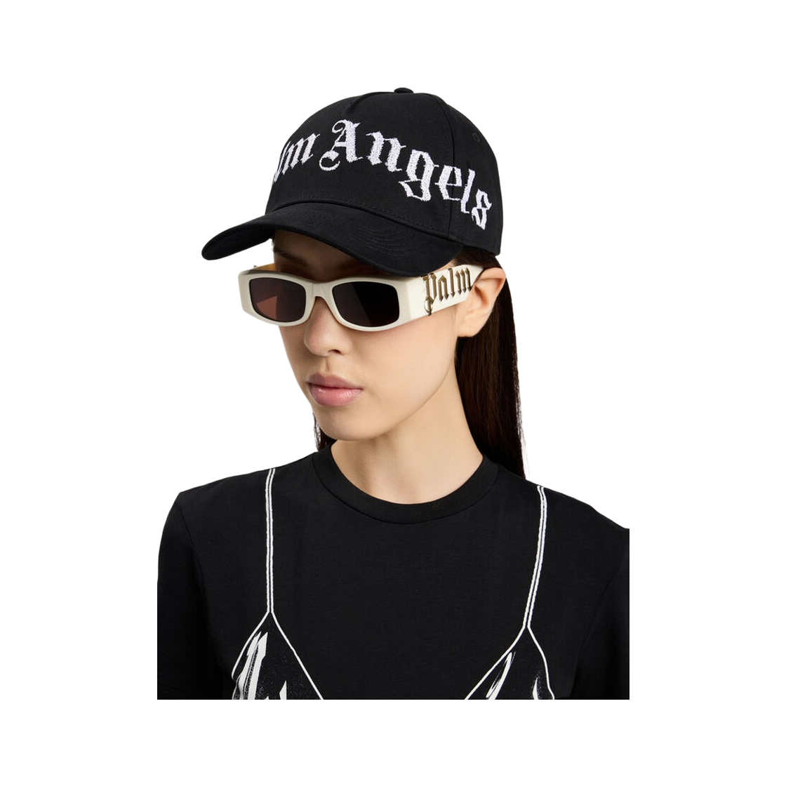 팜엔젤스 오버로고 볼캡 - 블랙 오프 화이트(Palm Angels Overlogo Cap - Black Off White) - 4