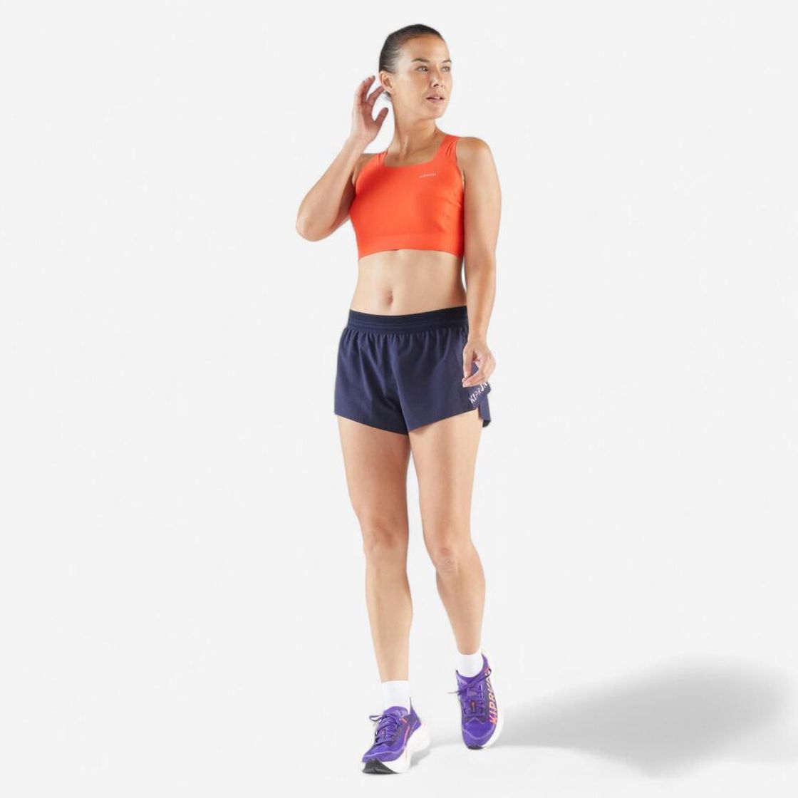 데카트론 여성 3인치 러닝 경량 쇼츠 런 900 브리프 내장 아스팔트 블루(DECATHLON Women’s 3-inch Running Lightweight Shorts Run 900 With Briefs Asphalt Blue) - 3