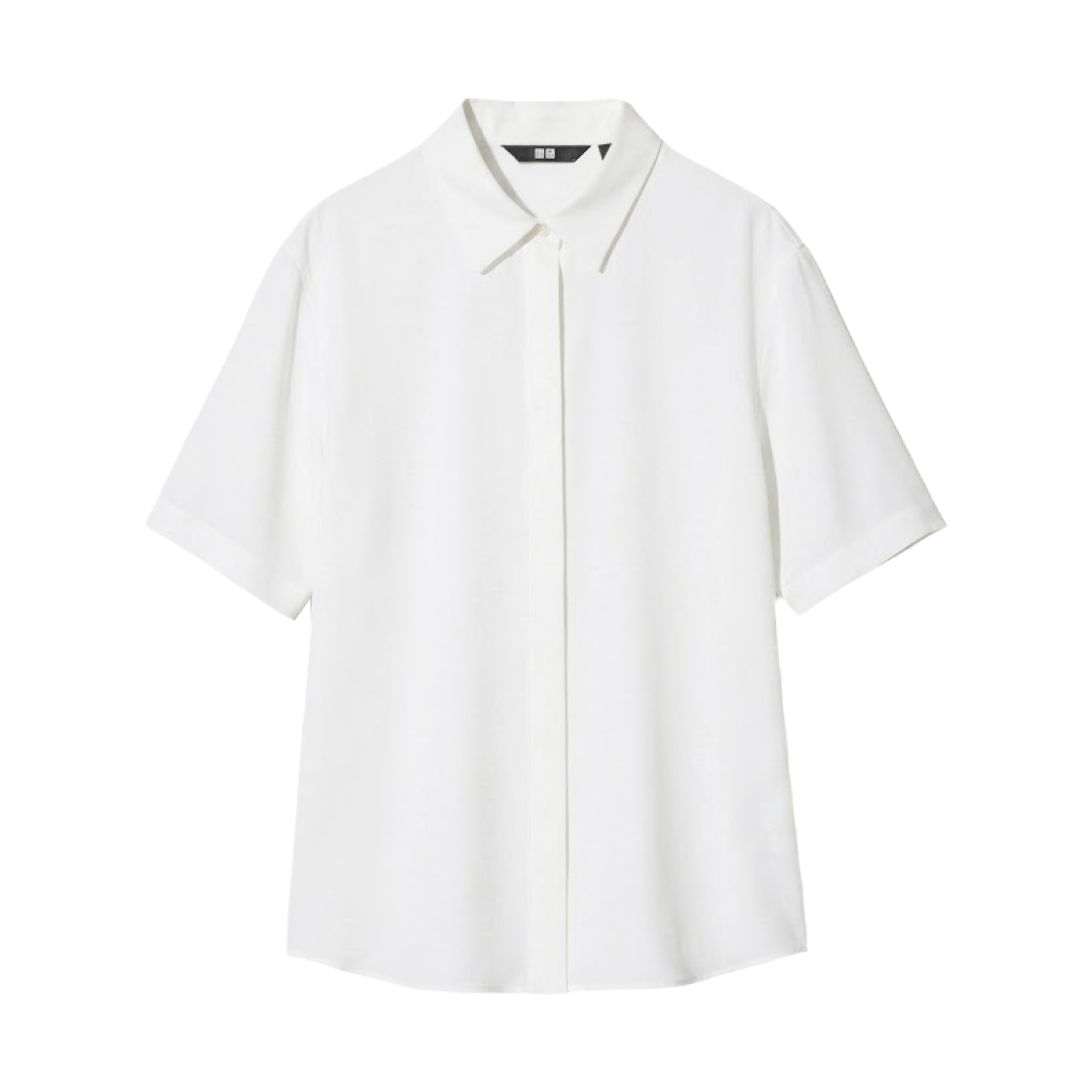 (W) 유니클로 레이온 숏슬리브 블라우스 화이트 - JP((W) Uniqlo Rayon Short Sleeve Blouse White - JP) - 1