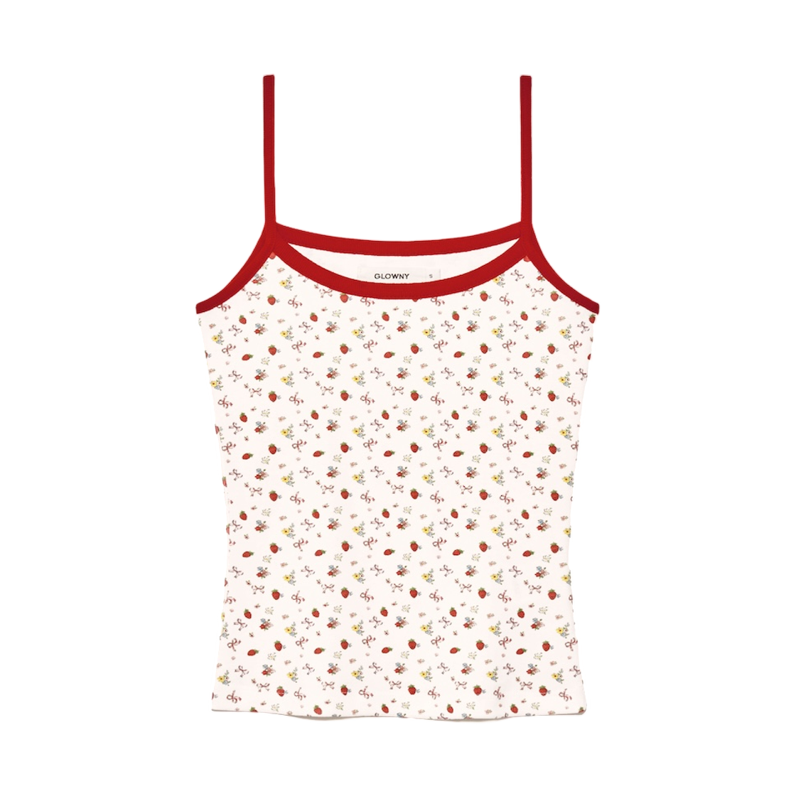 (W) 글로니 와일드 노트 캐미솔 스트로베리 보우((W) Glowny Wild Knot Camisole Strawberry Bow) - 1