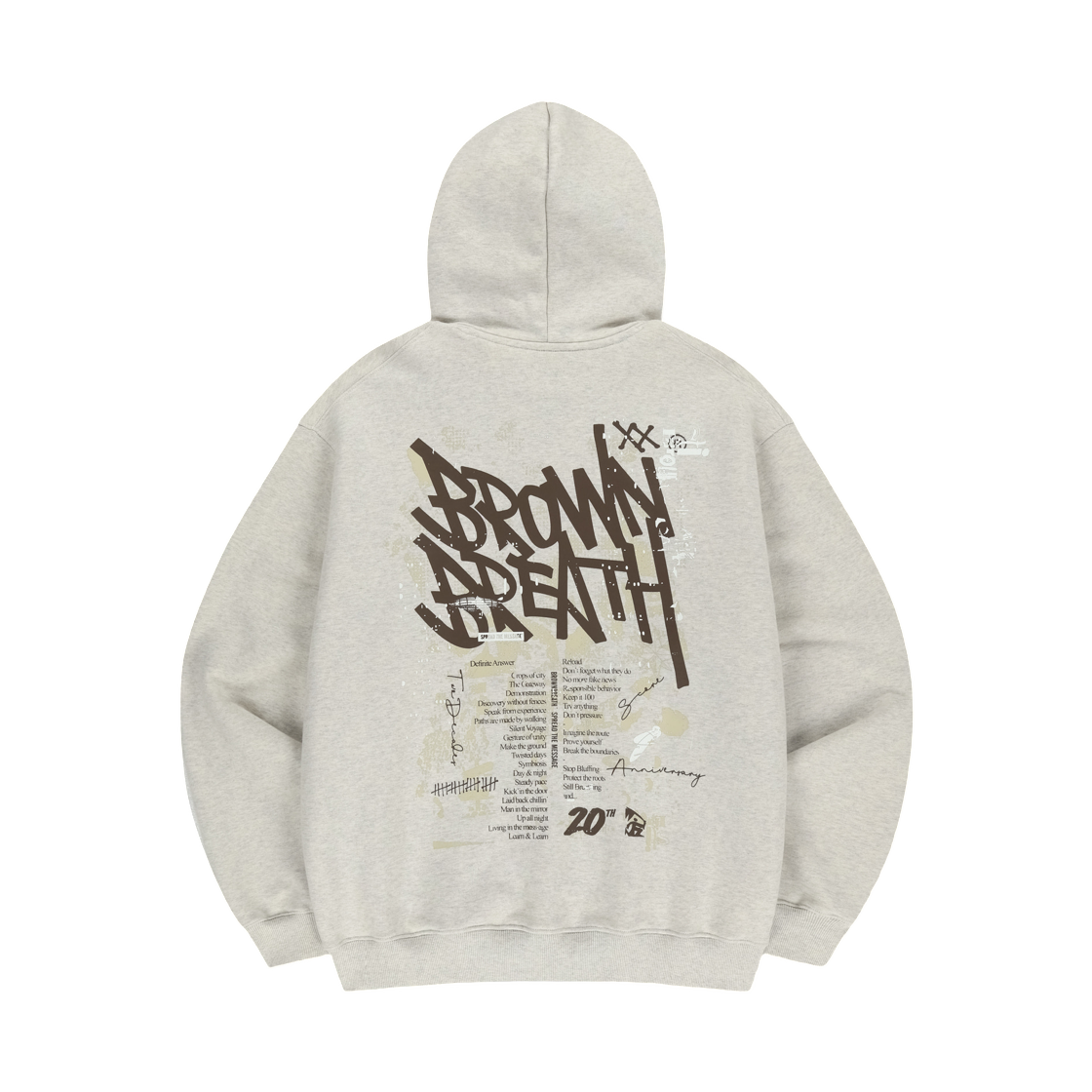 브라운브레스 20주년 태그 후디 오트밀(Brownbreath 20th Anniv Tag Hoodie Oatmeal) - 1